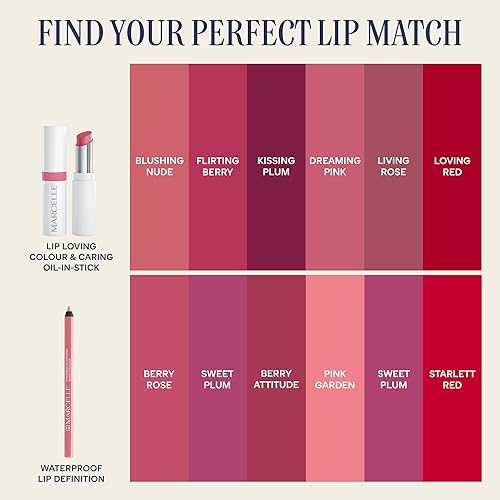 Miniatura 7 de MARCELLE Lip Loving Colour & Caring Oil in-Stick, Flirting Berry, vegano, libre de crueldad, limpio, sin parabenos, sin fragancia, hipoalergénico,