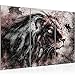 Produktbild Runa Art Afrika Löwe Bild Wandbilder Wohnzimmer XXL Grau Rosa Groß 120 x 80 cm 3 Teilig 002231b