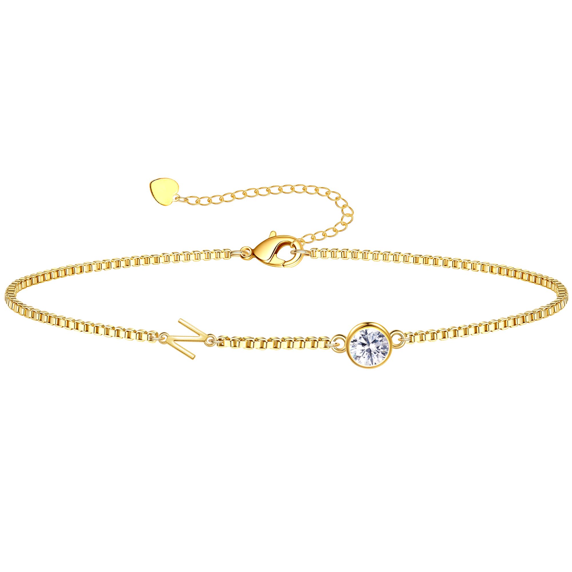 Birthstone Bracelets for Women, Initial Bracelet Teen Stocking Stuffers Birthday Gifts for Teen Girls Initial Bracelet Trendy Letter A-Z Dainty Bracelet 21st 30th Mom Birthday Gift Birthstone Jewelry