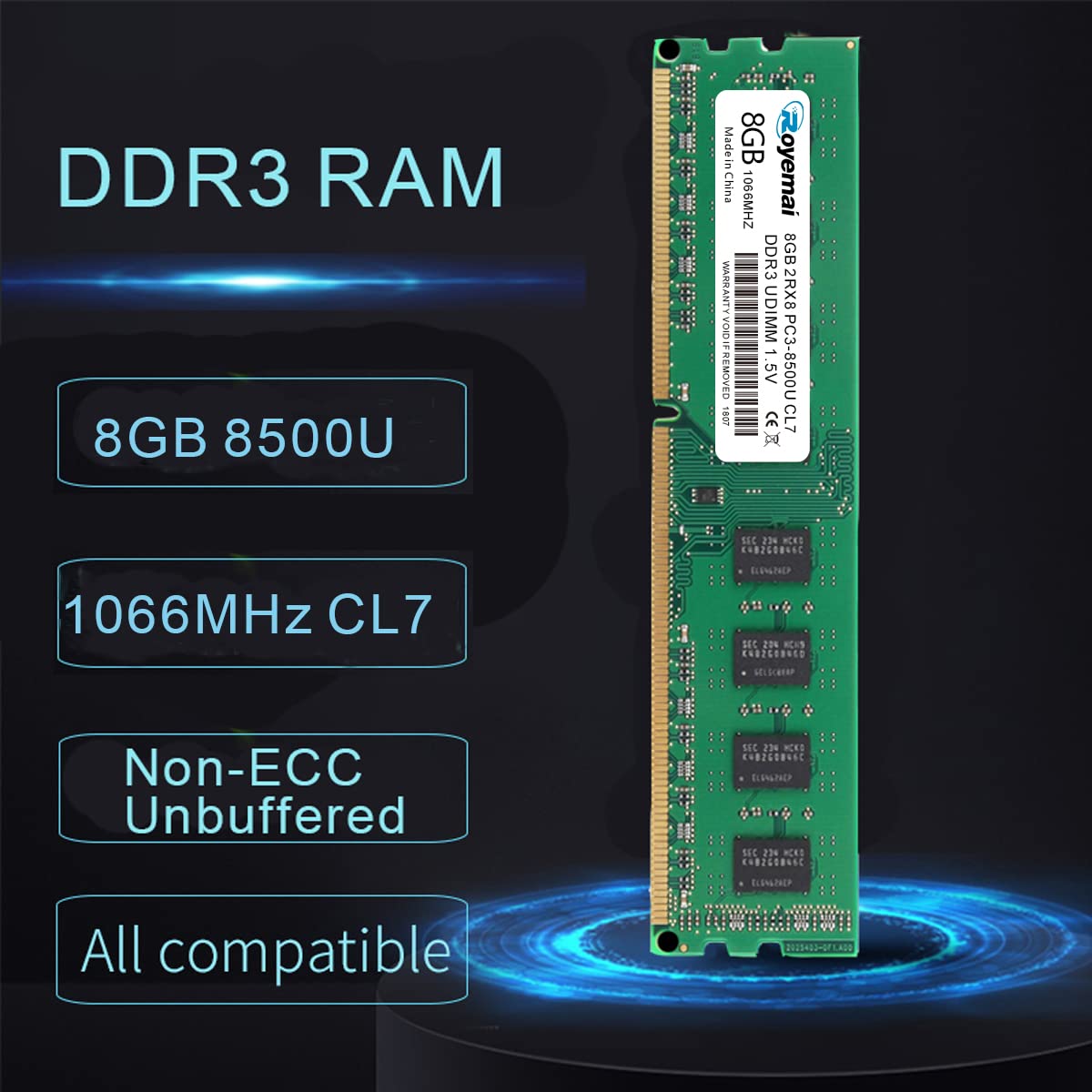 Amazon.com: 16GB Kit (2x8GB) PC3-8500U DDR3 1066MHz UDIMM RAM 2Rx8