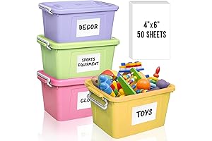 MESS Large Bin Labels (50 Count) for Storage Organization