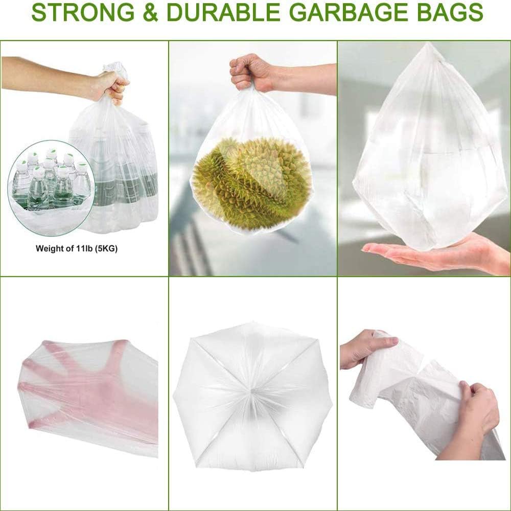 2.6 Gallon Biodegradable Trash Bags, Small Compostable Strong Garbage bags, Recycling Rubbish Bags Wastebasket Liners for Kitchen Bathroom Office Car, Fit 8L