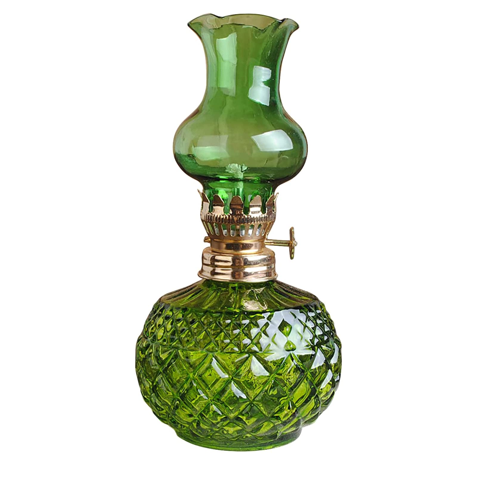 Kerosene Lamps, Lantern Antique Hurricane Lamp Tabletop Decor Home Emergency Lighting Patio Decoration(Green)