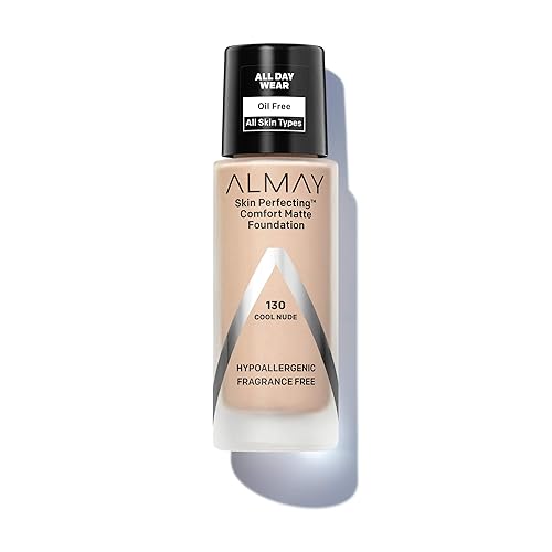 Miniatura 1 de Almay Skin Perfecting Comfort - Base mate, hipoalergénica, libre de crueldad, sin fragancia, maquillaje líquido probado por dermatólogos, color nude