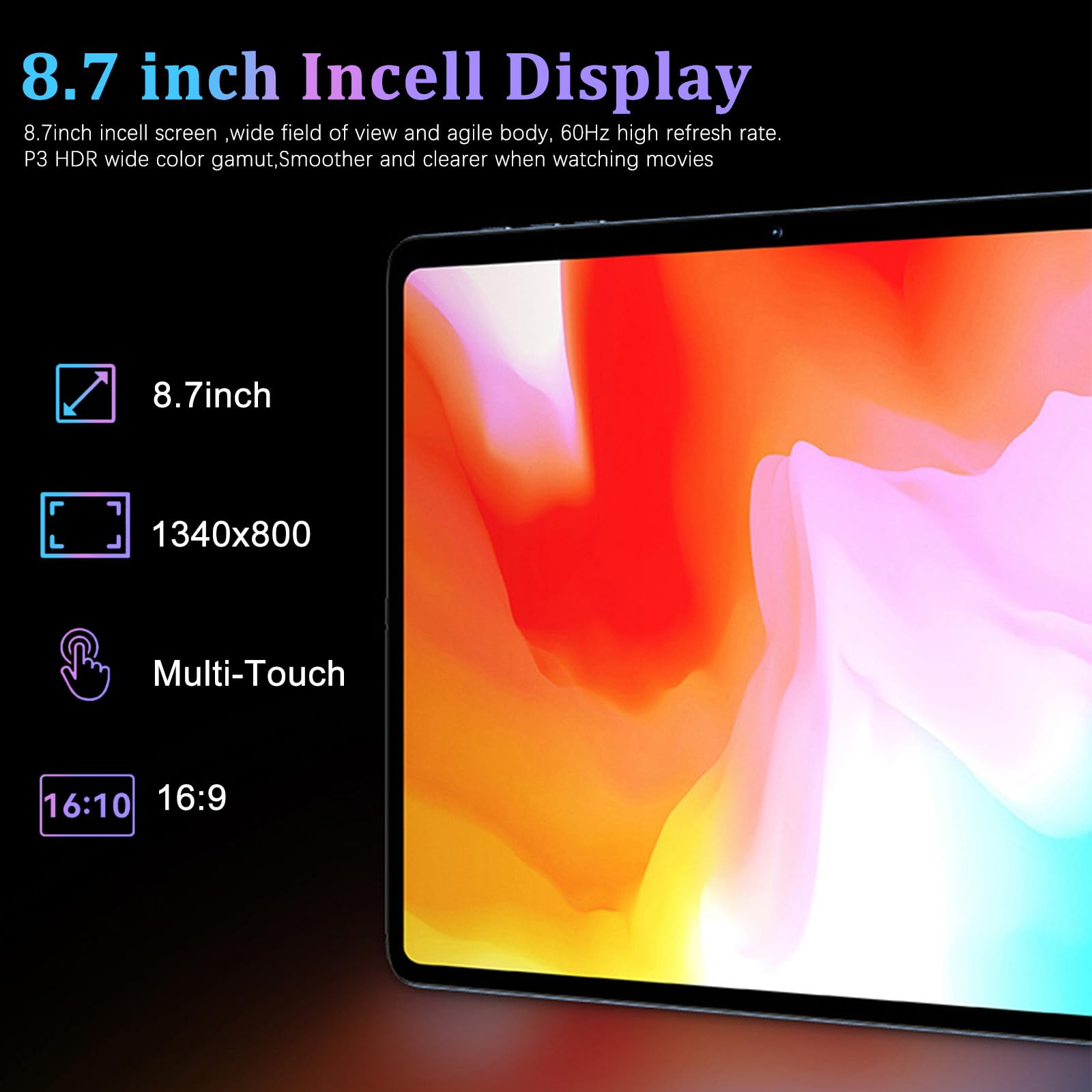 Android15 タブレット 8.7インチ16GB+128GB+512GB Android 15 Tablet,128GB+14(8+6 Expand)GB,10inch 4G Phone Tablet,5G