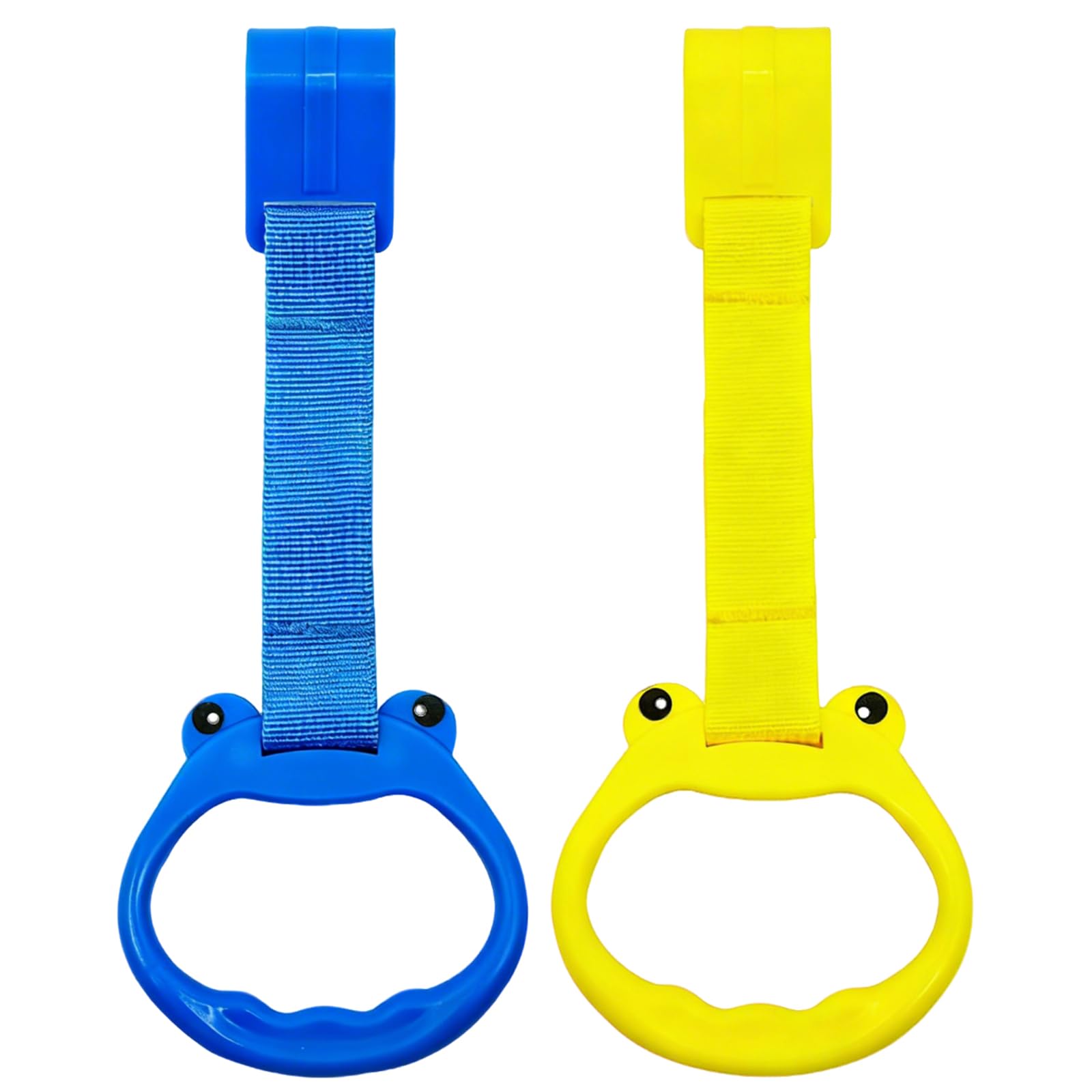 2 Pezzi Maniglie per Box, Anelli Lettino per Aiutare i Bambini a Imparare a Stare in Piedi, Appesi Sopra il Lettino da Campeggio, Grande,Regolabile