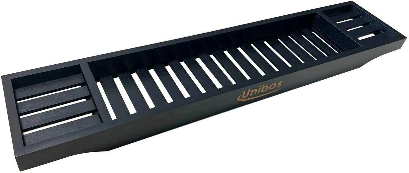 Relux Premum 100% Natural Bamboo Bath Caddy Brdge U2013 Extendable Luxury