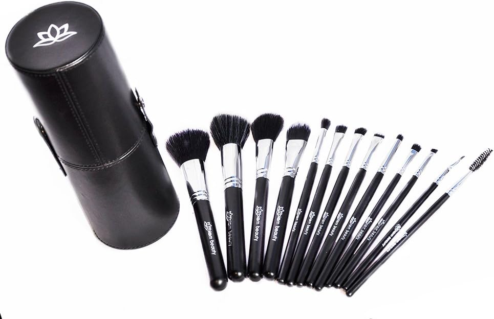 Make-up Brush Set with a Handy Case 13 Piece Complete Professional By Bloom Beauty