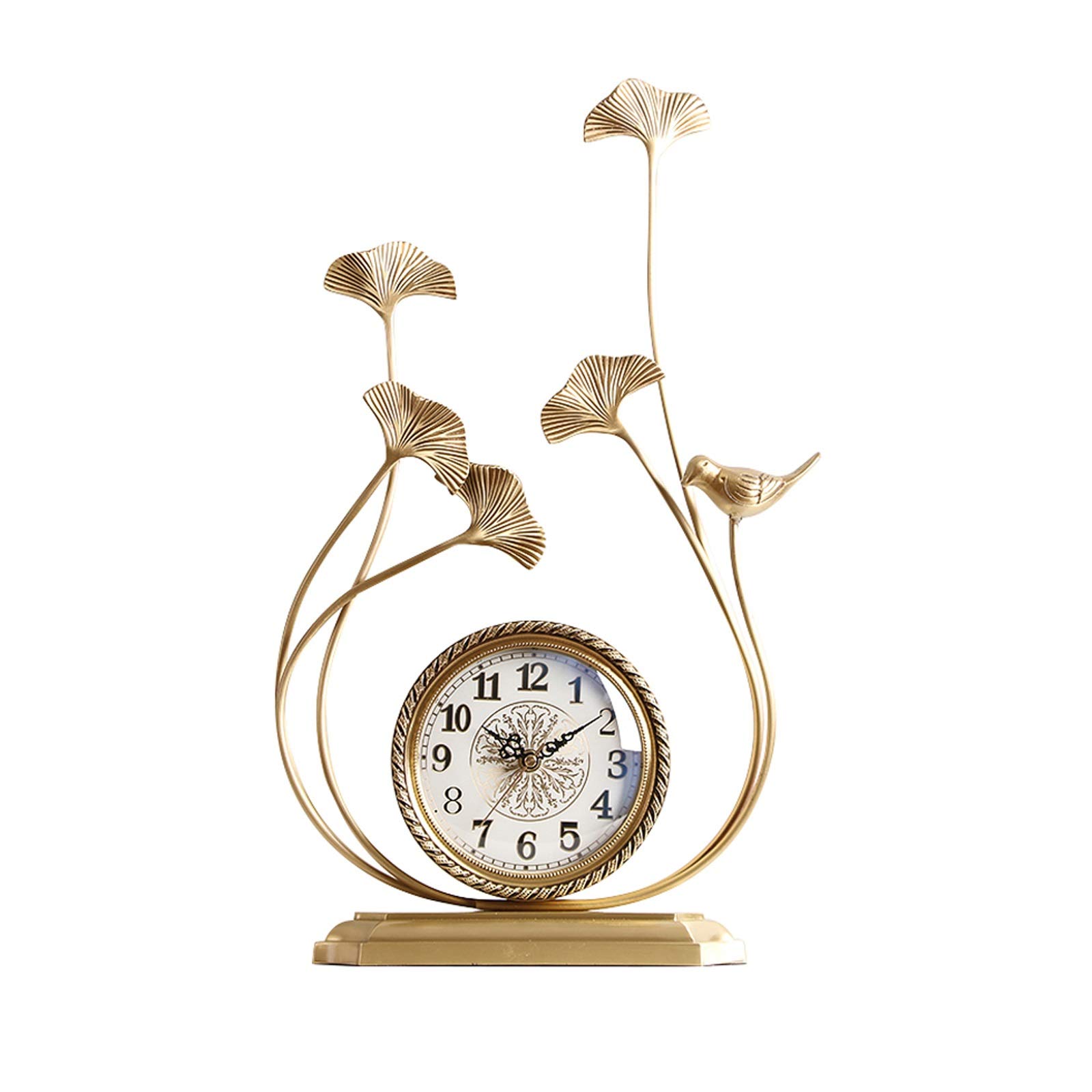 S5b8W3g7 Mantel Clocks Household Brass Table Clock Ornament Living Room Entrance Vintage Creative Decoration Desk Decorate