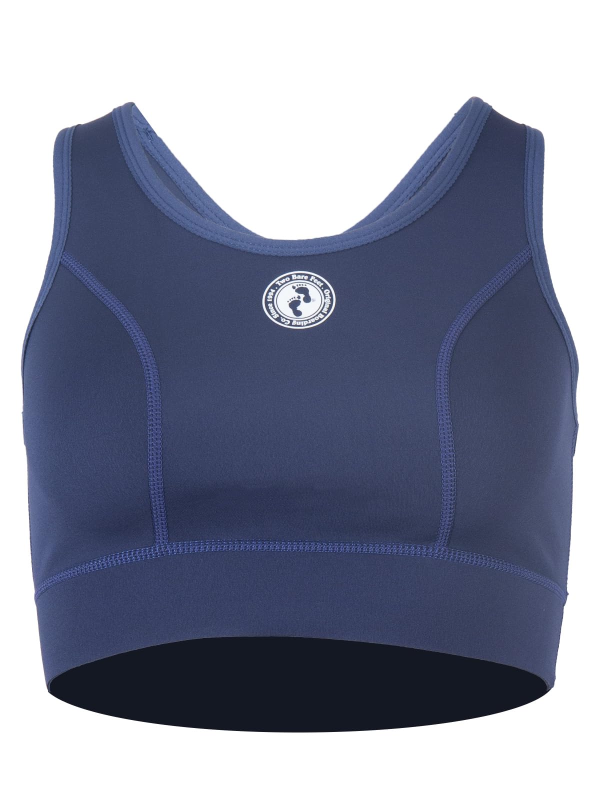 Two Bare Feet Women’s 1.5mm Neoprene Wetsuit Top – Thermal Cropped Racerback Swim Top for Surfing, Open Water Swimming & Watersports, Stretch Fit (Navy, L)