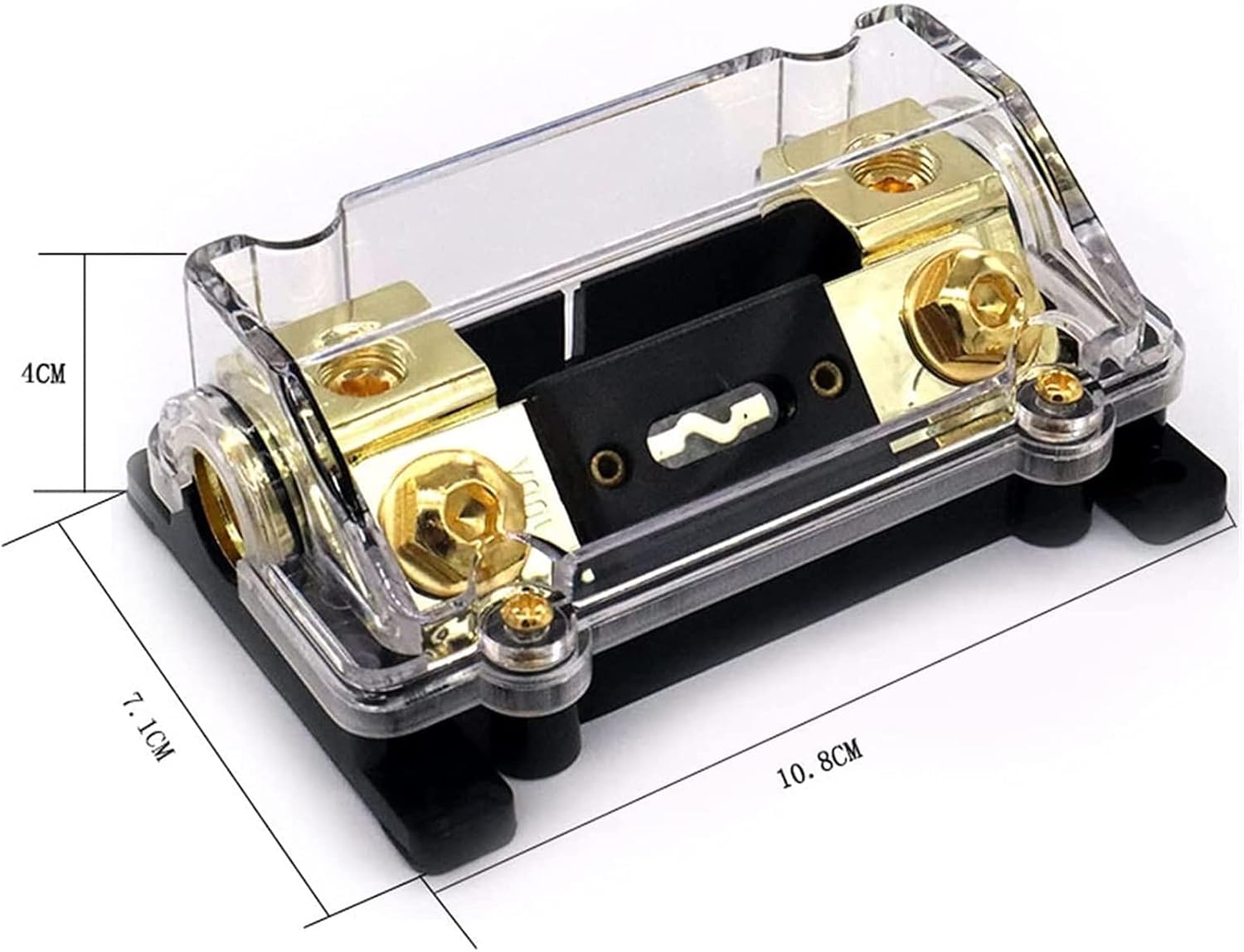 Car Stereo Audio Zinc Alloy Amplifier Subwoofer Insurance Liner 0/4 Gauge Inline ANL Fuse Holder Gold Serie + 200A