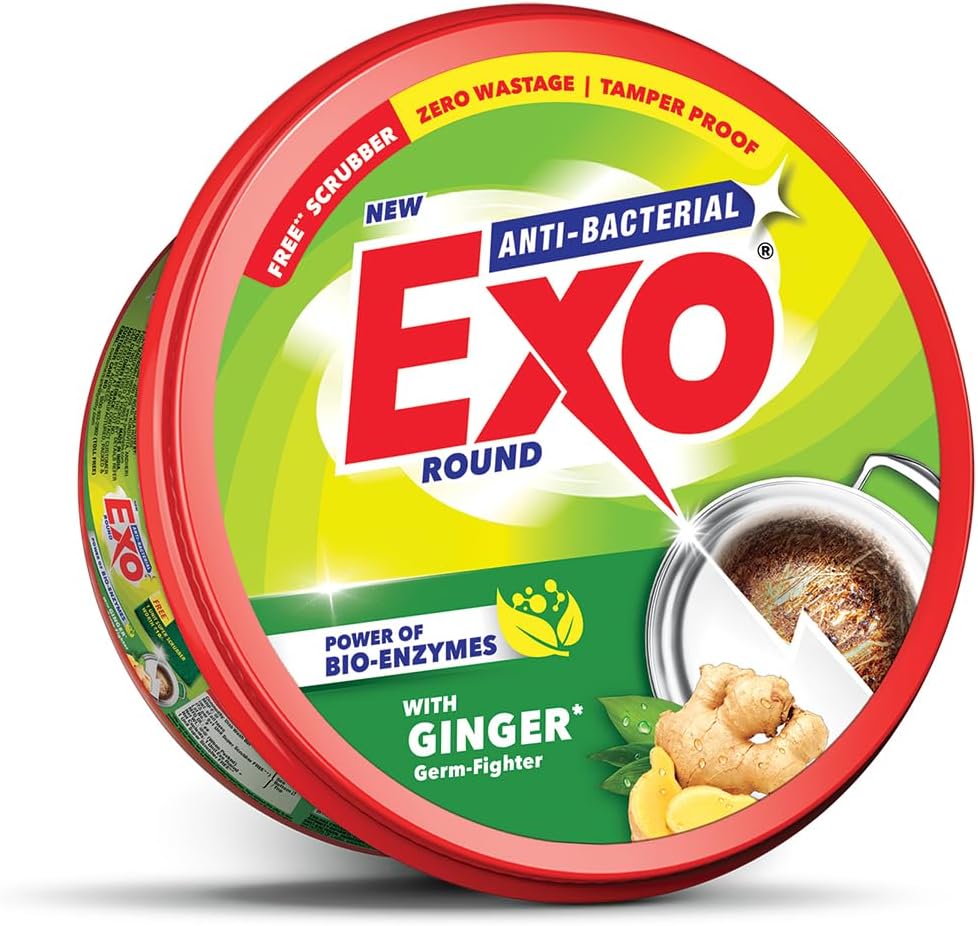 EXO Cyclozan Dish Wash Bar - Round, 500g Box with free scrubber