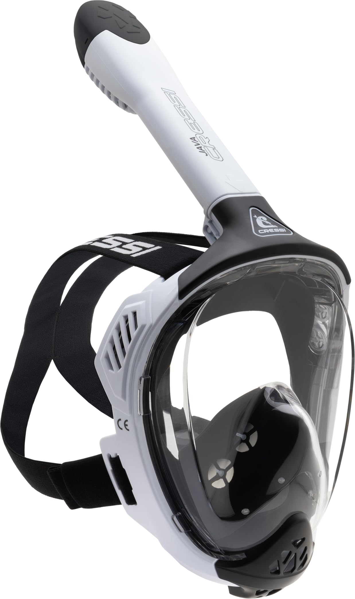 CRESSI Java Full Face Mask - Maschera Snorkeling Integrale Unisex, Lente Ultra Chiara Anti Fog, 100% Silicone, Snorkel Dry con Valvole Sicurezza