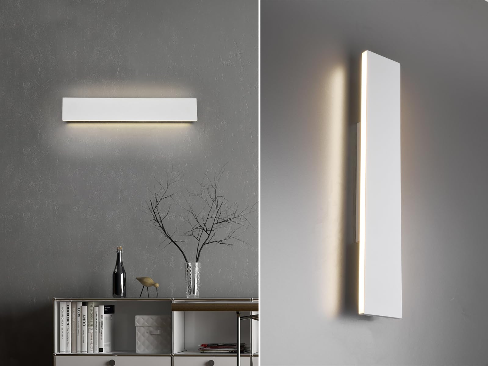 Trio Leuchten LED Wandleuchte Concha 225174731, Metall Weiß matt, inkl. 2x 9 Watt LED, Switch Dimmer