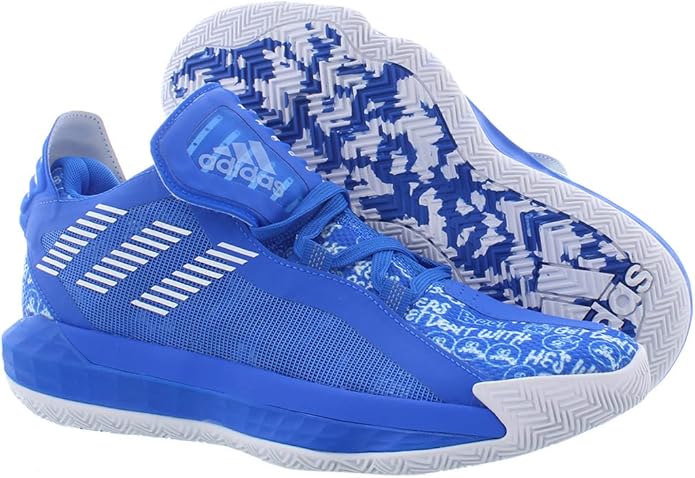 Amazon | adidas Dame 6 メンズシューズ, Glory Blue-white, 10