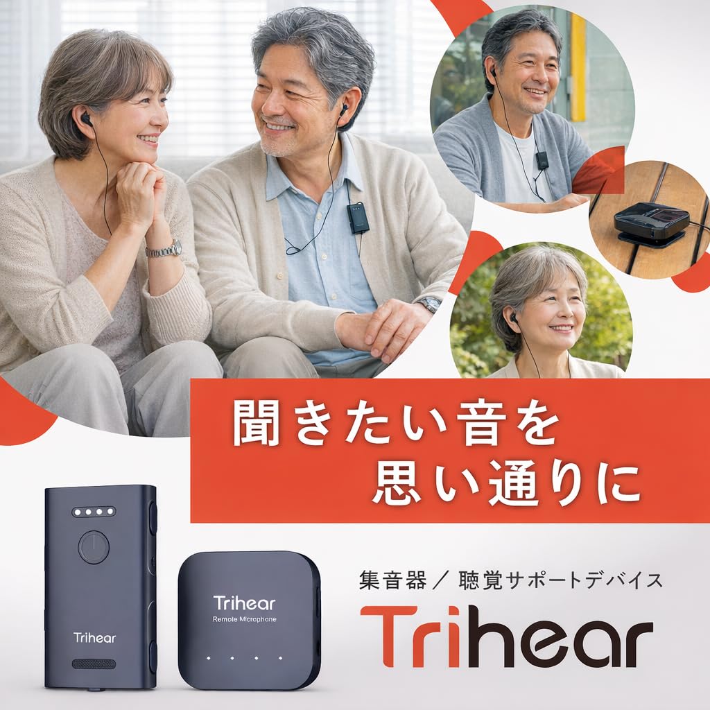 Amazon.co.jp: 遠隔マイク付 高性能 集音器 【 Trihear Convo（トライ
