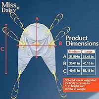 Vista 2 de Eslinga de elevación de paciente universal de cuerpo completo para ducha, eslinga de transferencia para uso doméstico, soporta hasta 500 libras