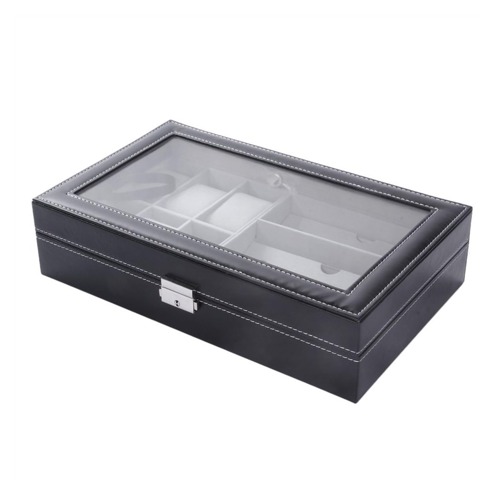 XBTGS Uhren-Display-Box, Leder, einlagig, Uhren-Aufbewahrungsbox, Brillen-Aufbewahrungsbox, geeignet für Zuhause, Schmuck, Dekoration, Displaybox, Uhrengehäuse für Herren