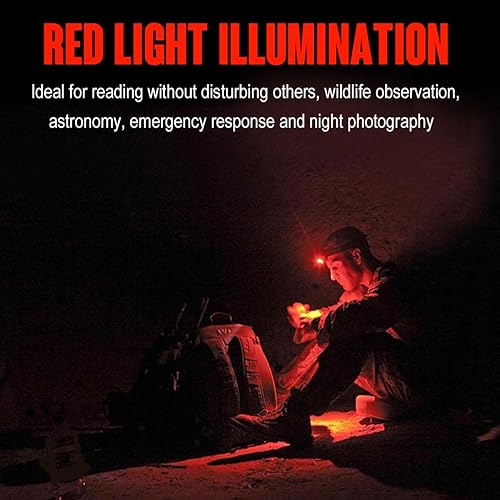 Miniatura 8 de BLITZU - Linterna LED de minero, para adultos y niños  Impermeable y súper brillante, lámpara CREE con luz roja, cómoda diadema perfecta para