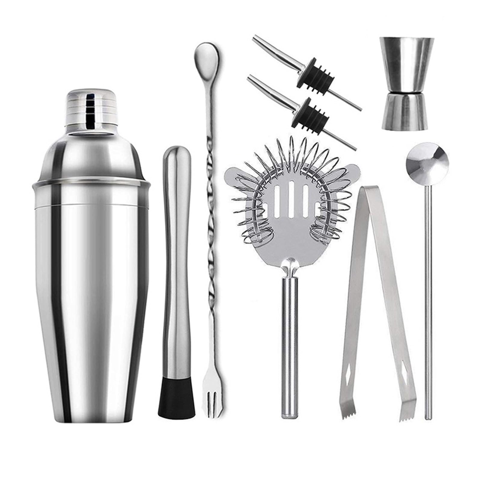 1/3/6/9/11 Uds juego de coctelera herramientas barra fiesta acero inoxidable(750ml 9pcs)