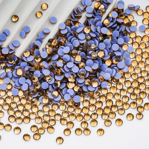 Image of Hotfix Rhinestones Bulk, 14400PCS Topaz Hot Fix Rhinestones for Clothes DIY Decoration Crafts, Topaz, SS20, 4.6-4.8mm