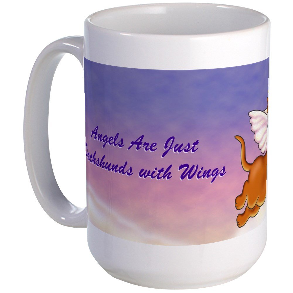 CafePress - Red Dachshund Angel Large Mug - Coffee Mug, Large 15 oz. White Coffee Cup