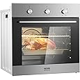 GASLAND 24 Inch Single Wall Oven, 24'' Built-in Electric Ovens, 240V 3240W 2.3Cu.ft 5 Cooking Functions of Grill Conventional Timer, CSA Approved, Black Glass