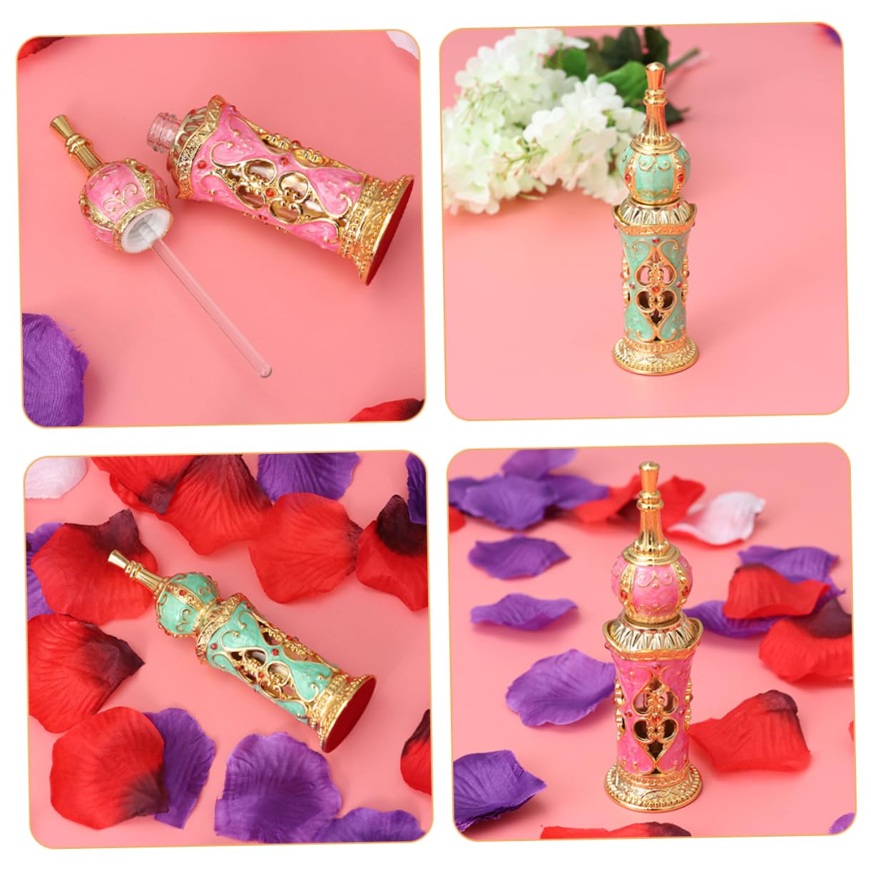 2pezzi Contenitori Per Essenziali in Vetro Bottiglie Profumo Decorative Vuote Profumo Ricaricabili Contenitori