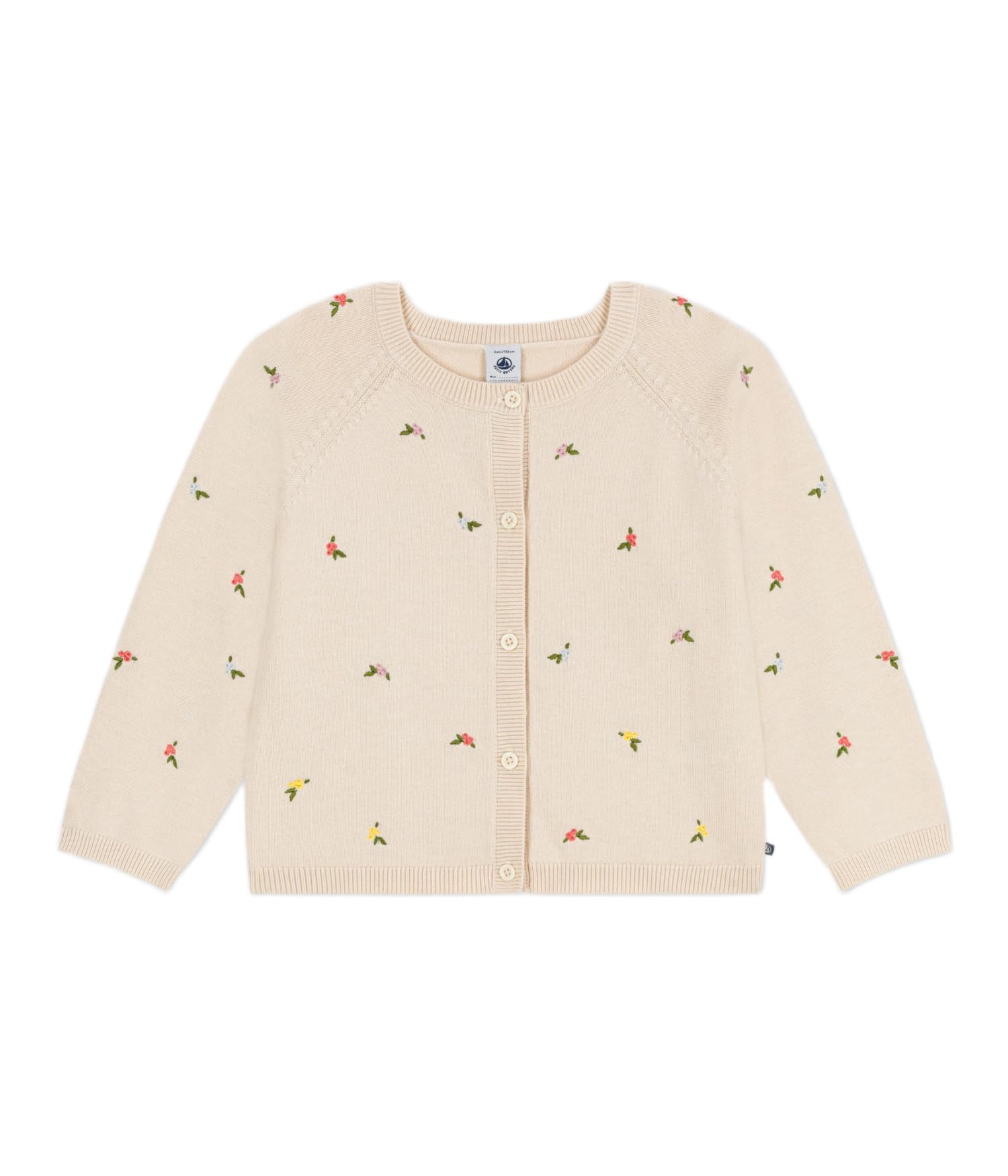 Petit Bateau Sweter dziecięcy z wełny i bawełny z haftowanymi wzorami
