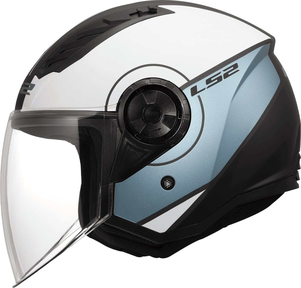 LS2, Jet Motorradhelm AIRFLOW II COVER Grey Blue, XS
