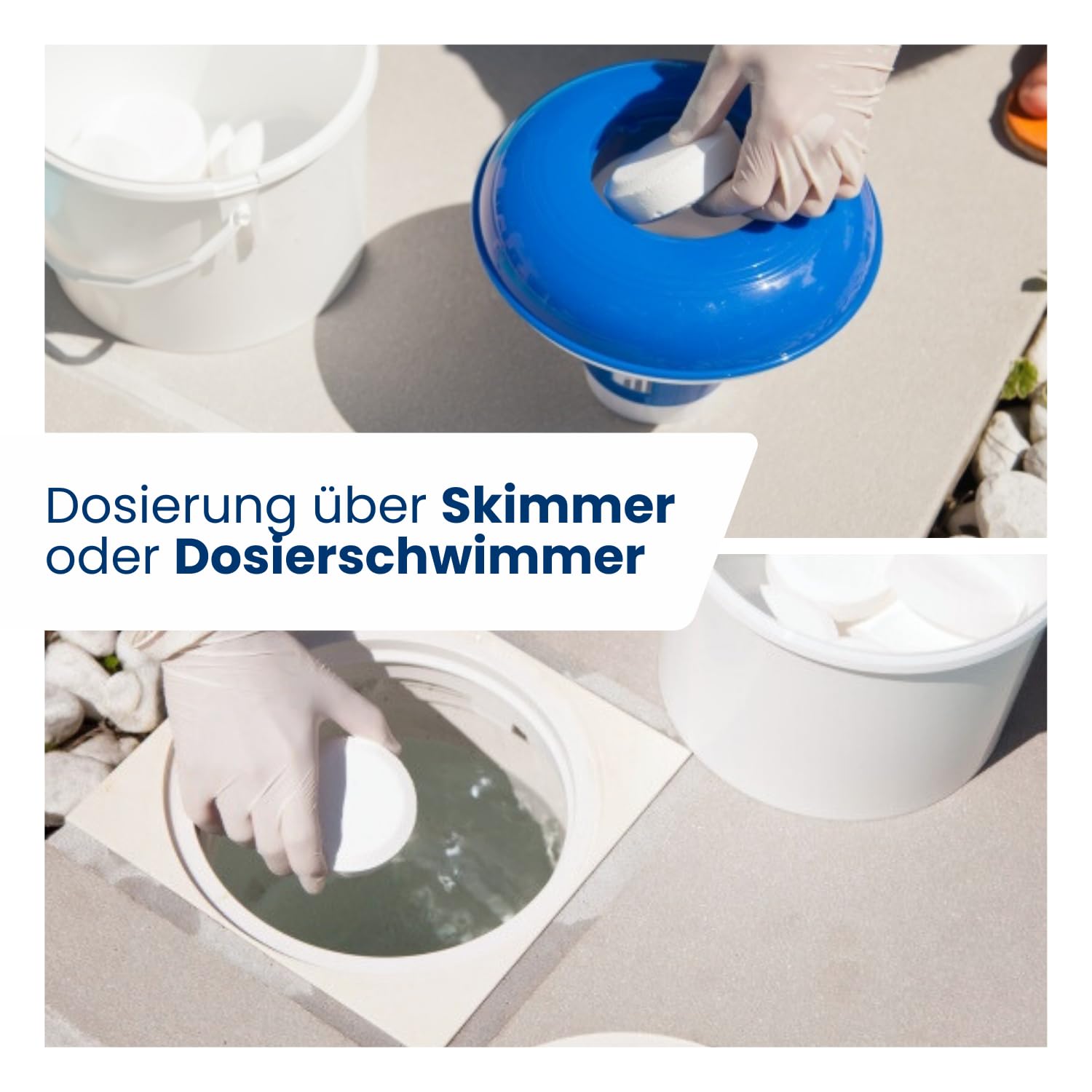 Bellaqua e-Chlor-Multifunktionstabletten 5kg - 200g Chlortabletten für Pool - Multitabs für Desinfektion, Algenverhütung, Flockung, Chlorstabilisierung - Pool Chlor