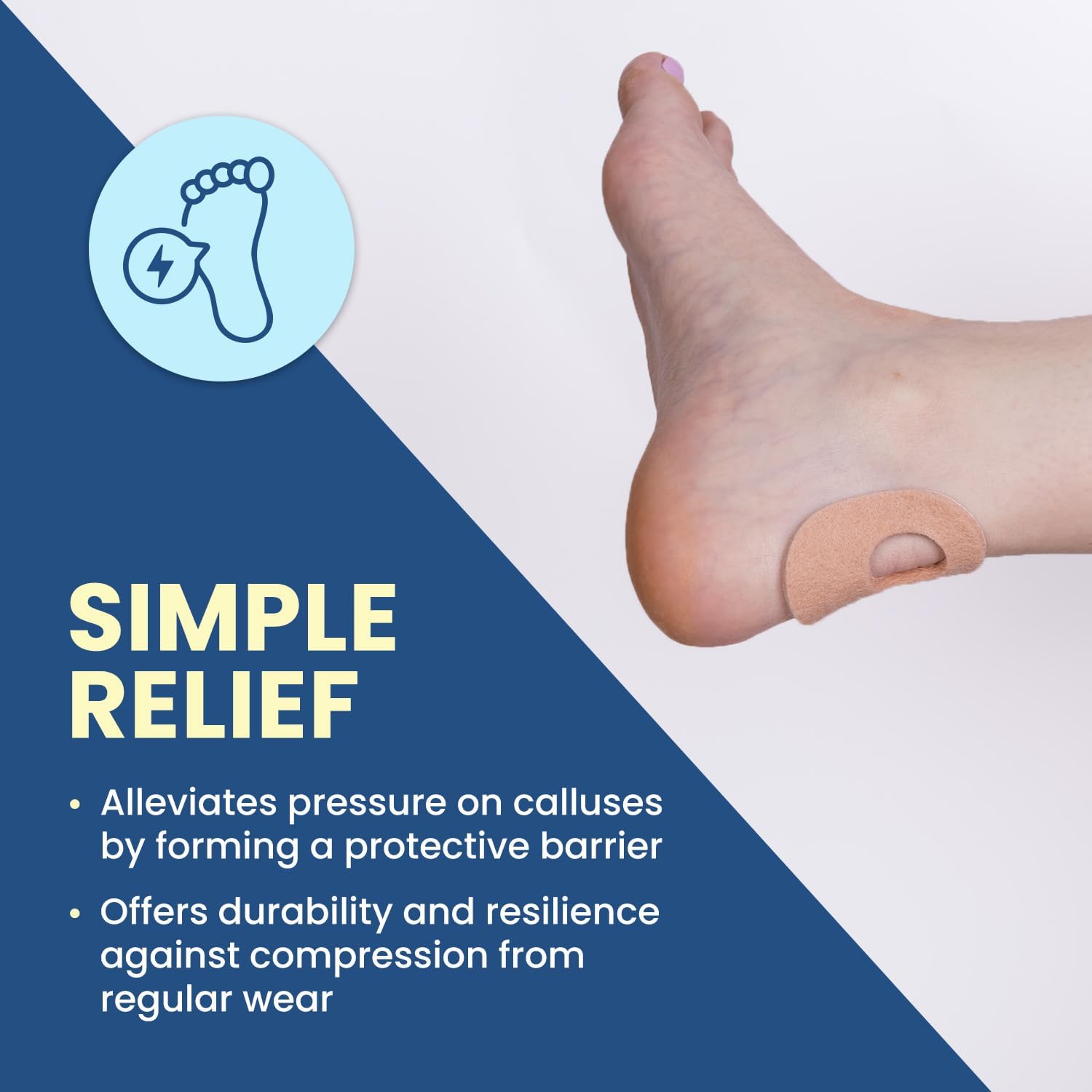 Aetna Foot Products Felt Callus Pads, Adhesive Oval Cushions, Medical Bandage for Foot Pain Relief, Bunions, Callus and Corns