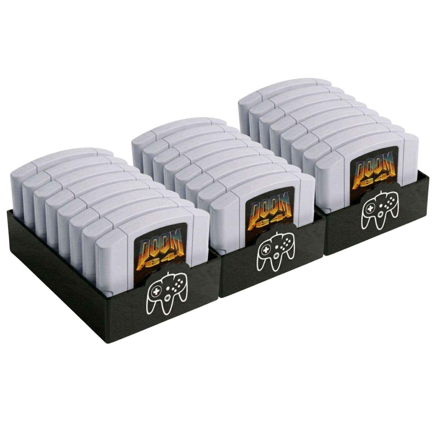 Skywin N64 Game Storage, Durable Polyethylene N64 Game Holder - 3 Pack