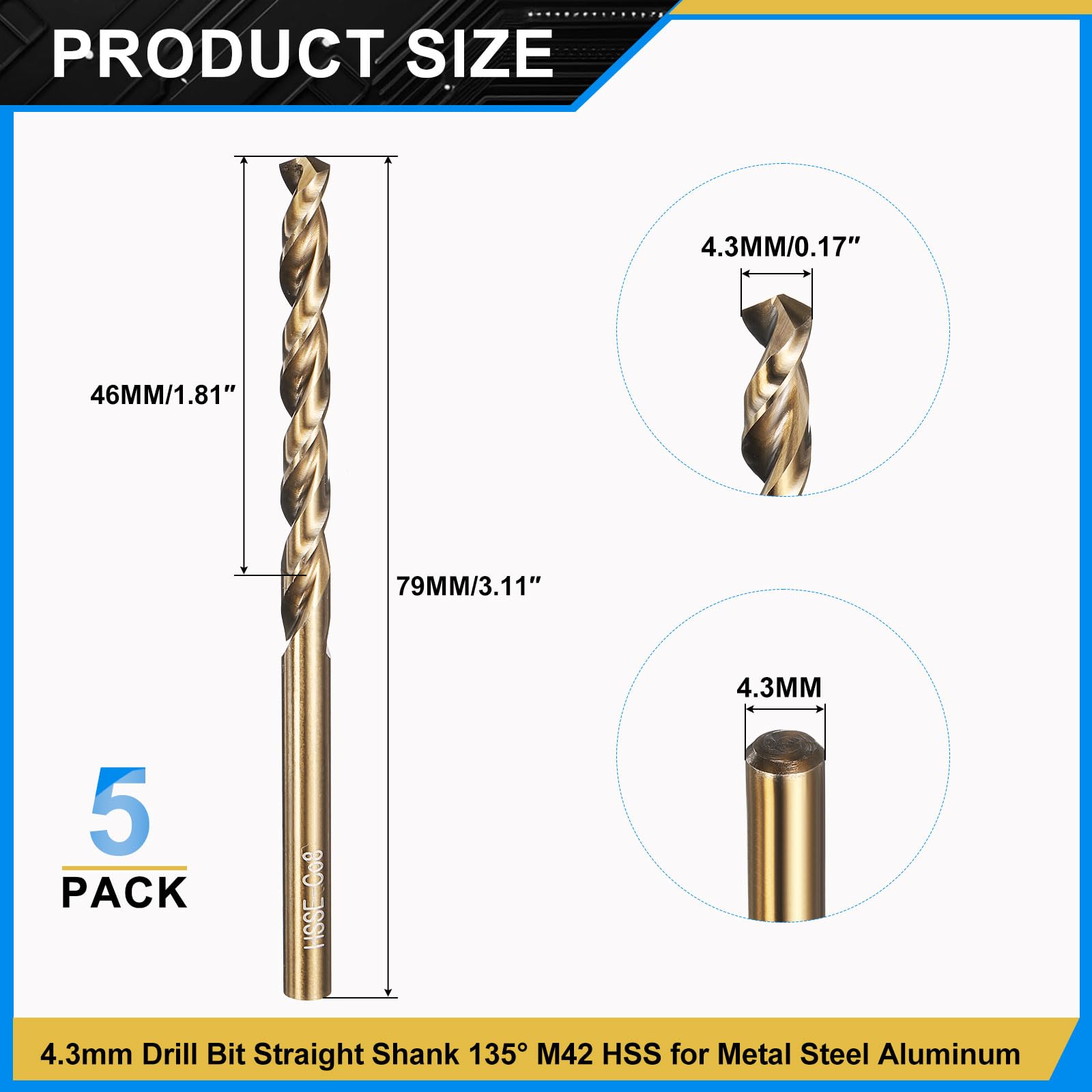 PATIKIL 4.3mm Drill Bit - Image 2