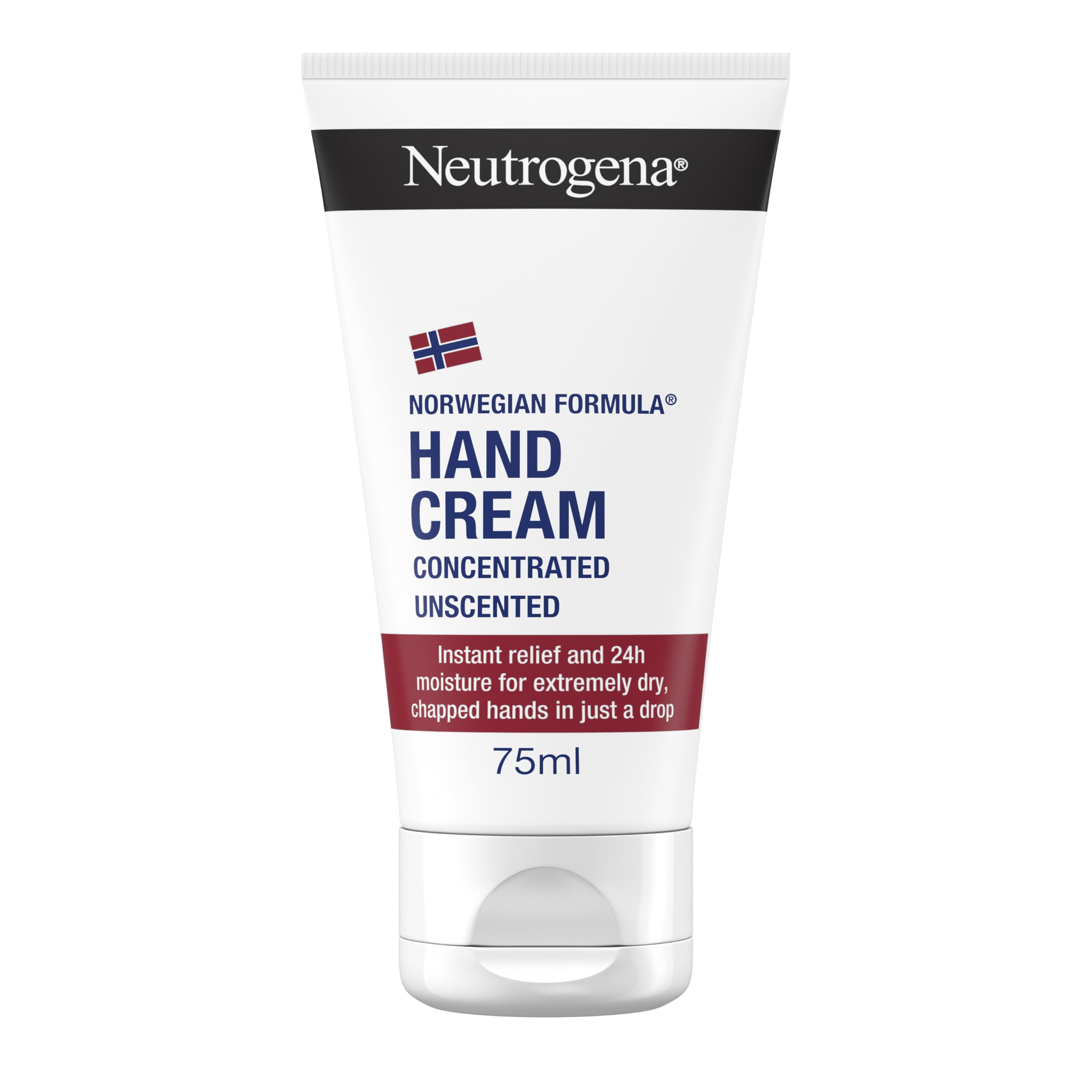 Norwegian Formula Hand Cream Concentrated Unscented (1 x 75ml), For Immediate and Lasting Relief With Glycerin and Vitamin E, (300 Applications), Perfect for Christmas Gifting