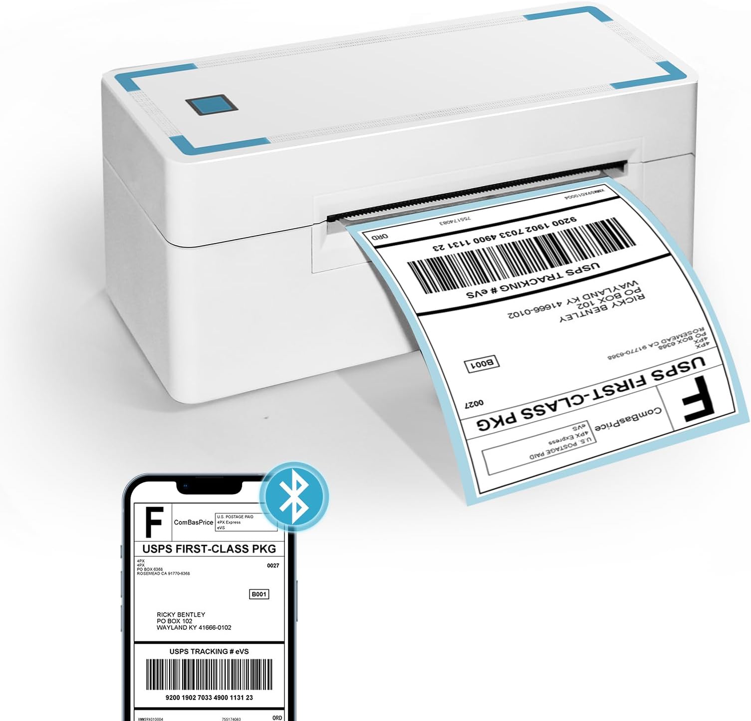 LERANDA 4x6 Bluetooth Thermal Shipping Label Printer, Wireless Thermal Label Makers for Small Business,Compatible with iPhone, Android, OS, Windows, Widely Used for Ebay, Amazon, Shopify, USPS