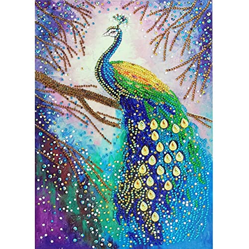 Grand diamant painting paon 80x180cm anti-stress pour loisir créatif