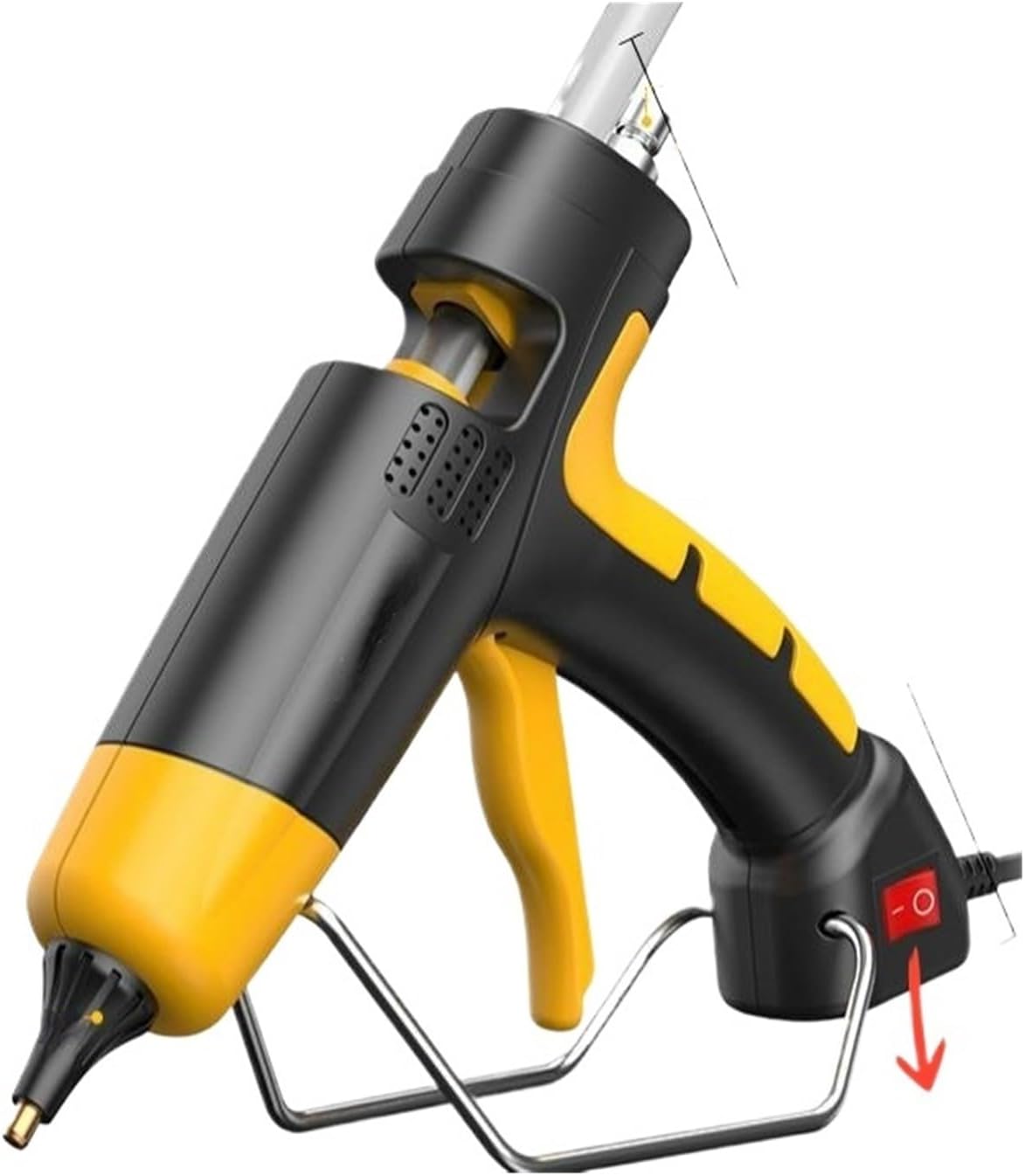 Glue Gun, Hot Silicone Gun, 300W Melt Glue, Digital Display, Temperature Adjustable Copper Nozzle, 11mm Pens, DIY Tool,for Crafts DIY Arts(300w-switch-y,Meddium)