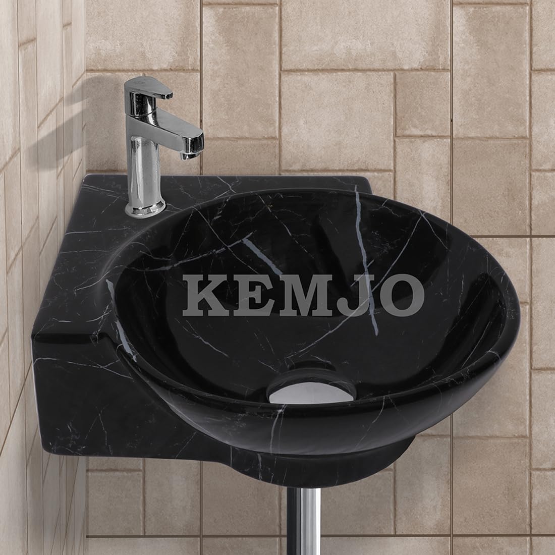 Kemjo Wall Mounted Wash Basin for Bathroom | Wall Hung Small Corner Wash Basin/Sink (16.3 x 13.8 x 4.3 Inch, PERRY_03 (Glossy)) (B0BRJBC4G9) Amazon Price History, Amazon Price Tracker