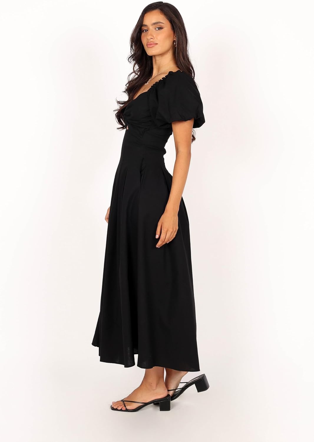 Petal & Pup Womens Maria Puff Sleeve Midi Dress - Image 3