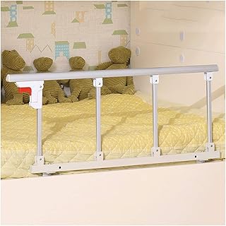 LIQICAI Riel de Cama Plegable Seguridad Lateral Guardia Ancianos Adultos Asistir Mango Handicap Barandilla de la Cama Agarre del Hospital Barra de Parachoques para Cama Individual Cama Doble (Color: