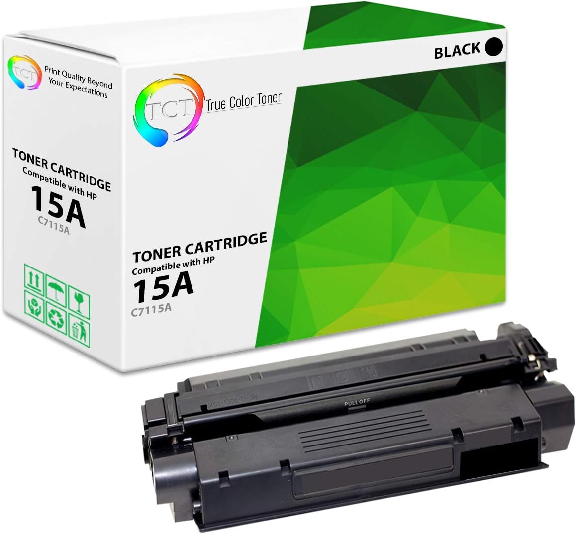 TCT 15A Toner Cartridge - Compatible Replacement for HP 15A C7115A Black Works with HP LaserJet 1000 1005 1150 1200 1220 1220SE 1300, 3300MFP 3320 3330MFP Printers (2,500 Pages)