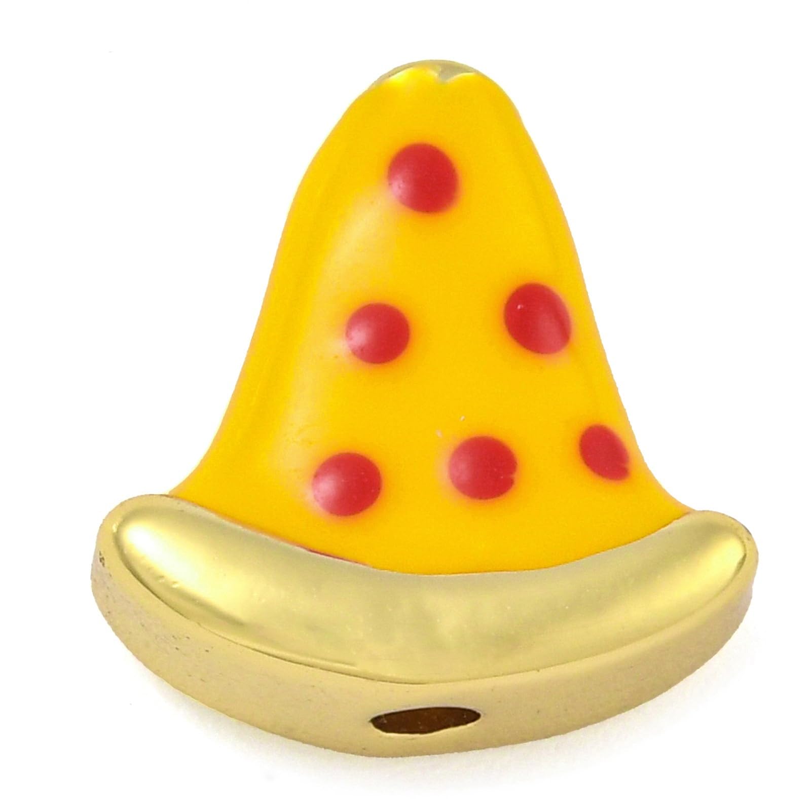 Airssory 10 Pcs Brass Enamel Pizza Beads Pisa Pie Slice Beads Golden Metal Beads Fast Food Beads for Jewelry Making DIY Bracelet Earrings Necklace