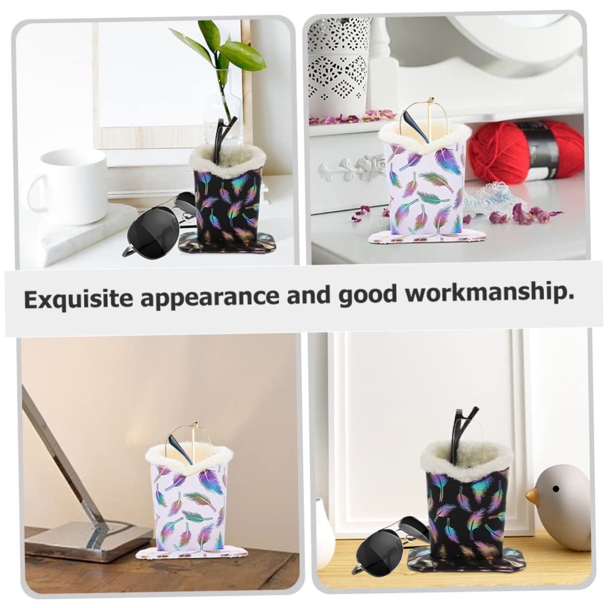 4pezzi Supporto per Occhiali Elegante di Espositori Multifunzionali per Occhiali da Tavolo per Ufficio e Casa Stile Creativo e Design Raffinato