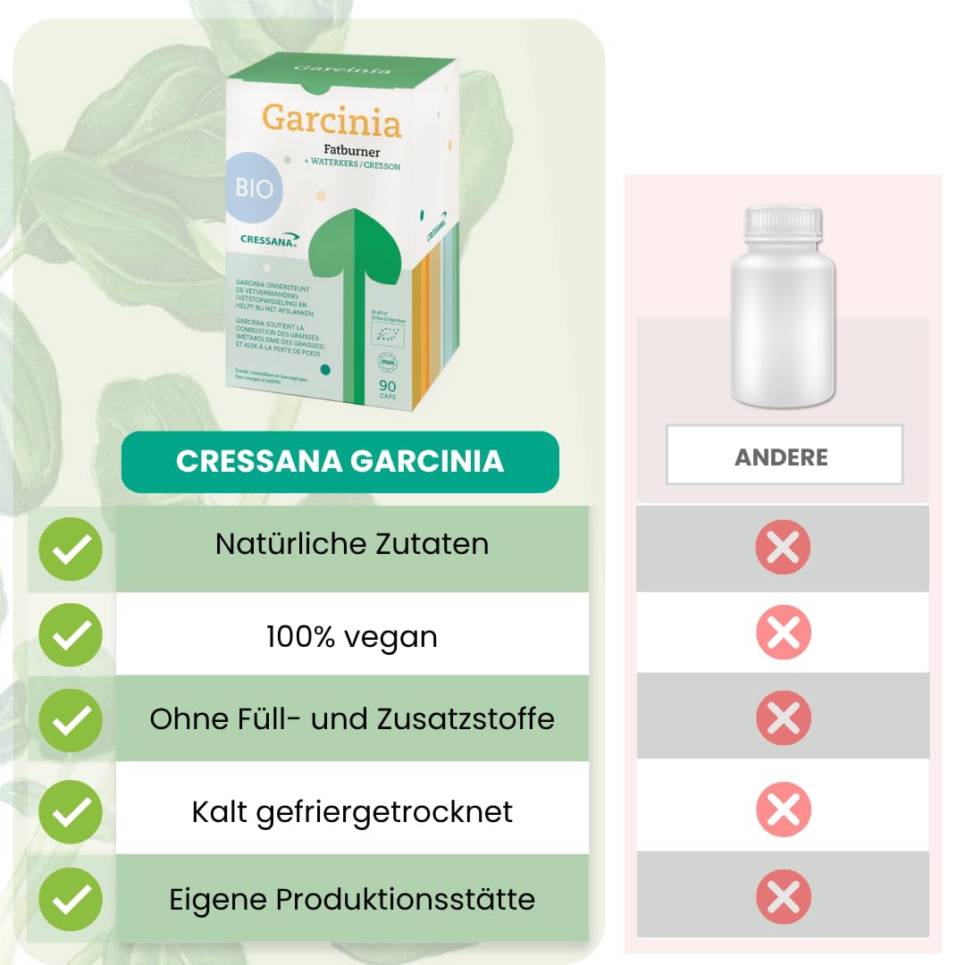 Garcinia - 90 Kapseln - Garcinia-Cambogia-Extrakt - Bio & Vegan - Unterstützt Gewichtsmanagement, Appetitreduktion & Fettstoffwechsel, Natürlicher Fettverbrenner