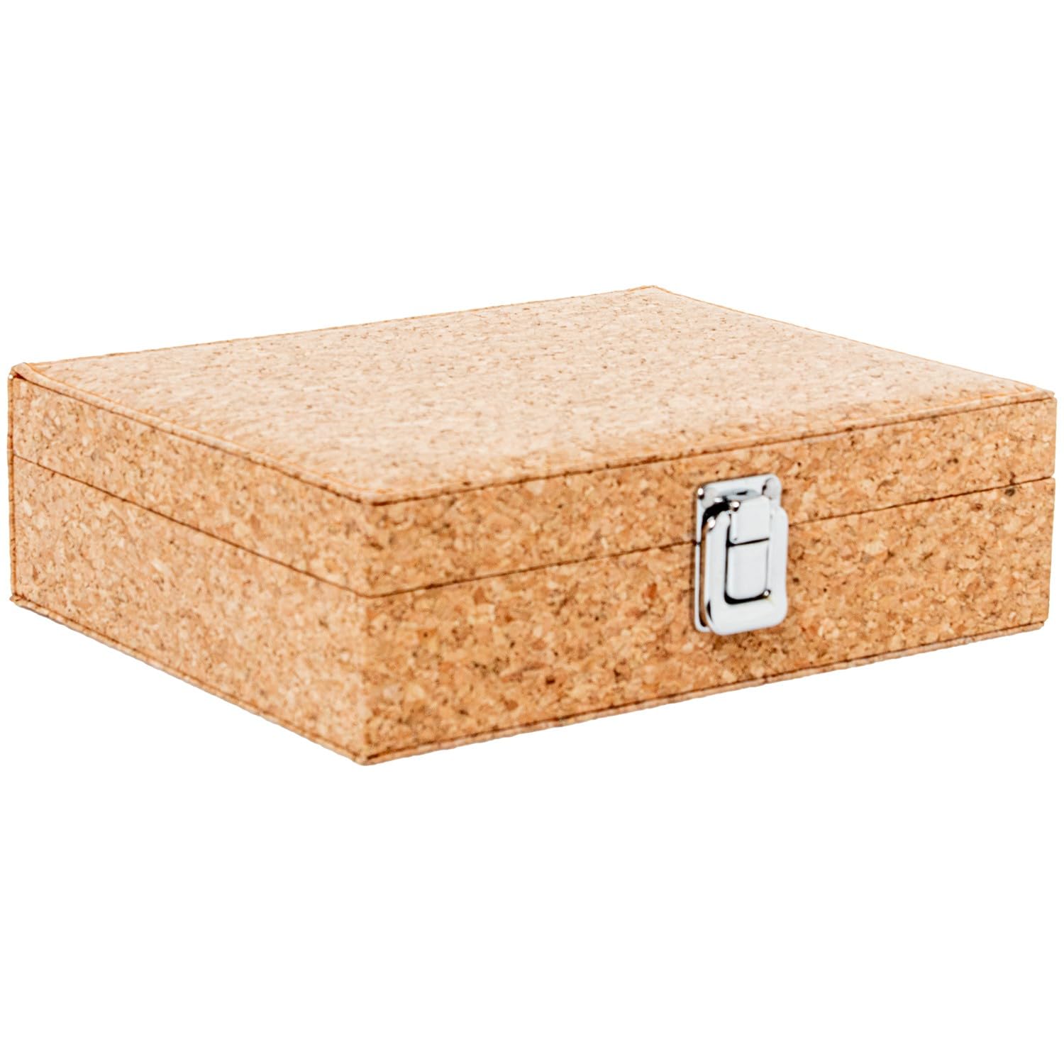 Cavatappi in scatola di legno in beige, cromato e nero 23x18.5x7 cm