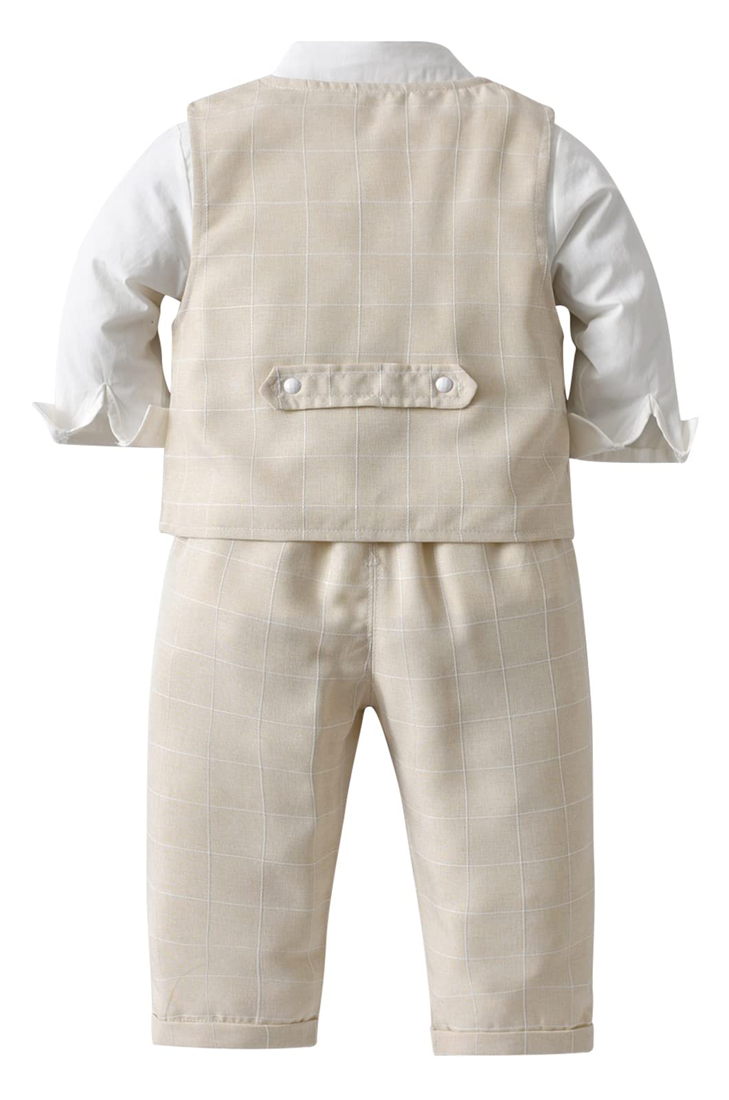 AIEOE 3 Teiliges Baby Anzughemd Fliege Weste Hose Mit Langen Ärmeln Und Knopf Geeignet von 6 Monaten - 4 Jahren