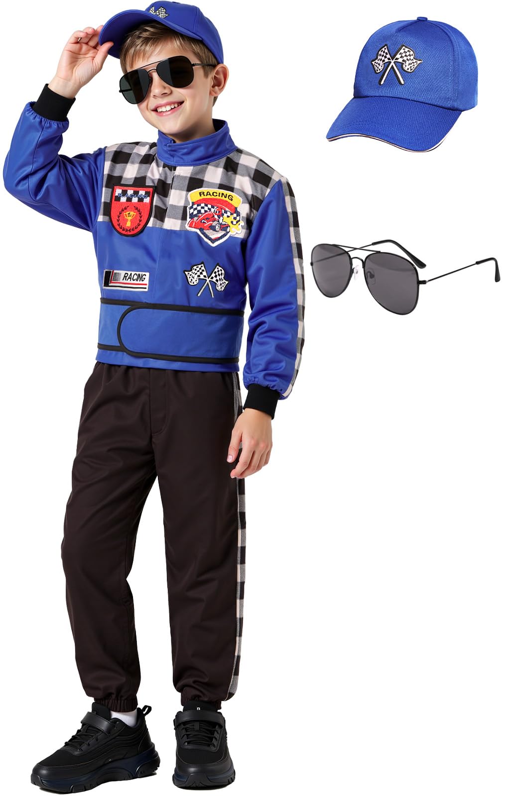 SIZGAROOT Kids Race Car Driver Costume Toddler Boys Race Car Driver Halloween Costume