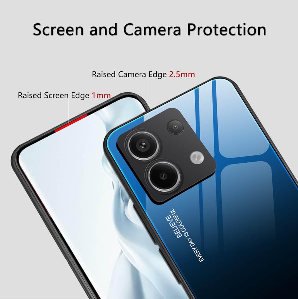 HAOYE Cover Per Xiaomi Poco X5 Pro 5G, Custodia Con Effetto Sfumato Colore, Retro In Vetro Temperato 9H E Bordo In Silicone TPU Morbido, Protezione Antiurto - 2