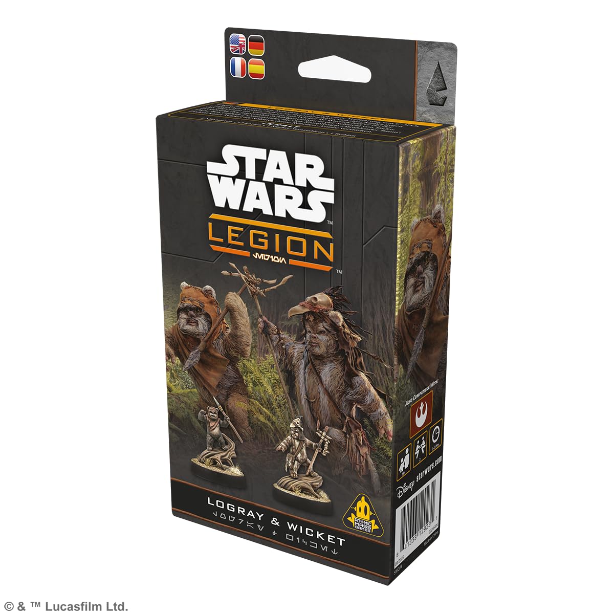 Asmodee Star Wars Legión: Logray & Wicket Commander, Expansión | Juego de Miniaturas, A Partir de 14 Años, para 2 Jugadores, 60-120 por Partida, Español/Alemán/Inglés/Francés
